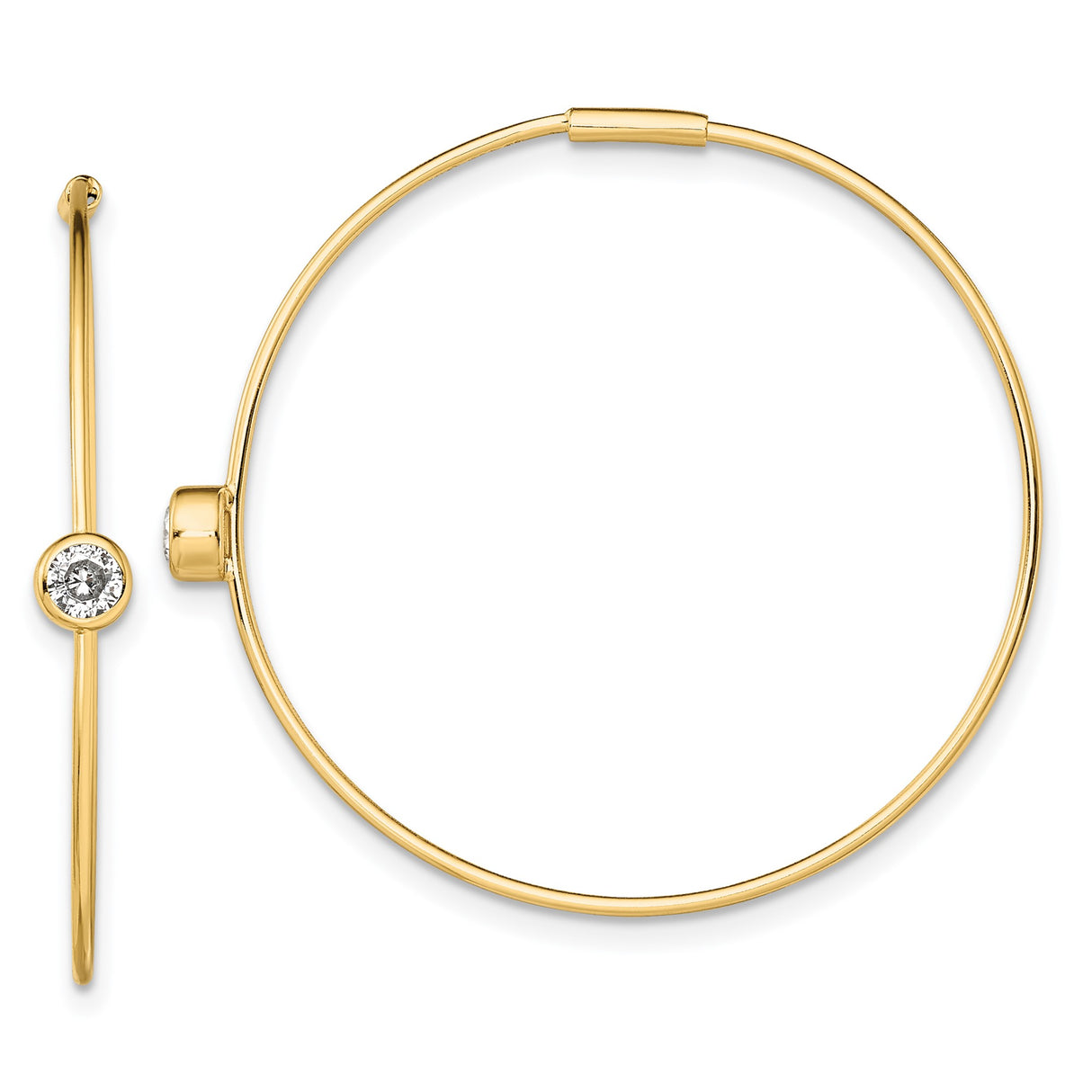 Sterling Silver Bangle Bracelet with Cubic Zirconia, Minimalist Polished Modern Design