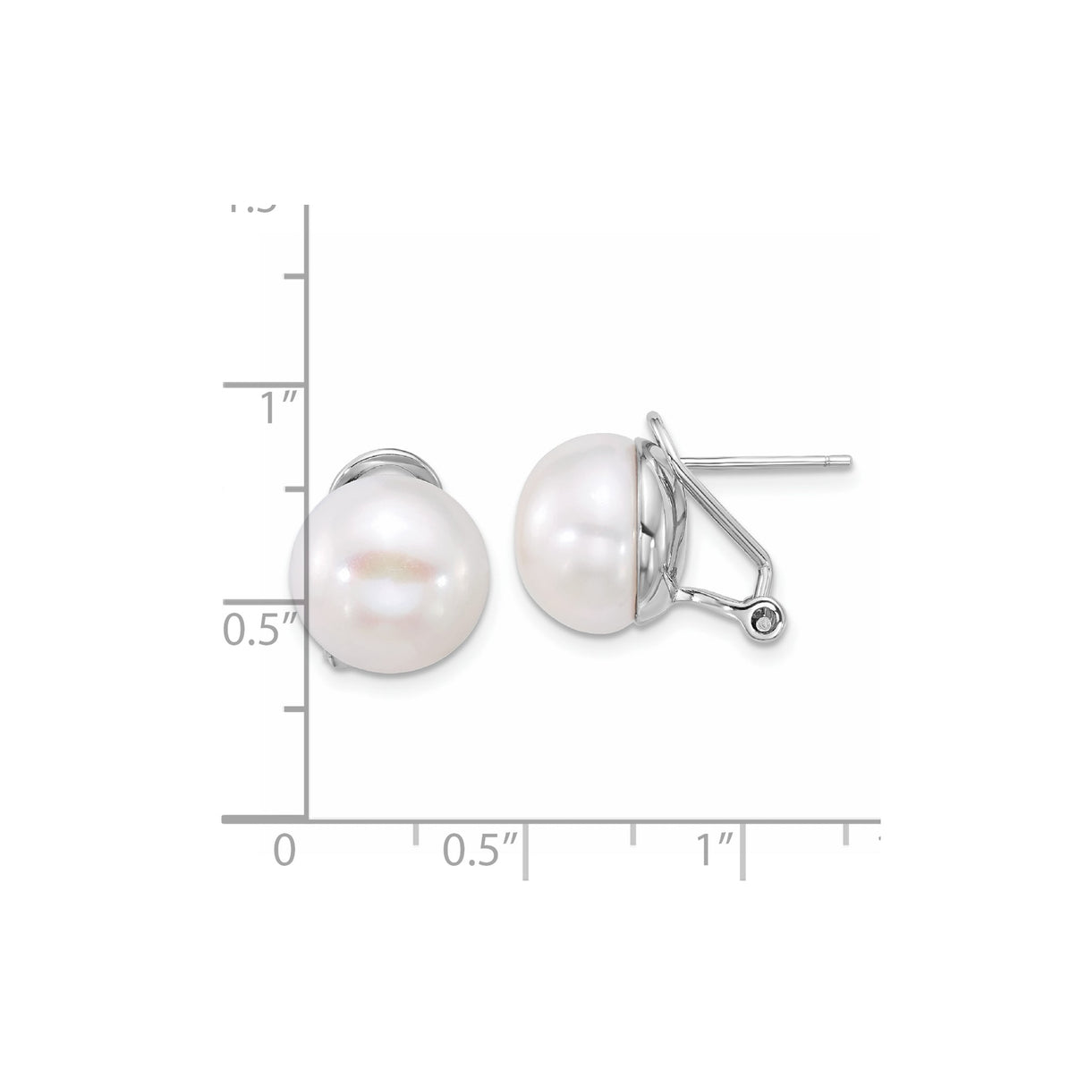 Sterling Silver Stud Earrings with White Cultured Pearls, Minimalist Formal Style for Women