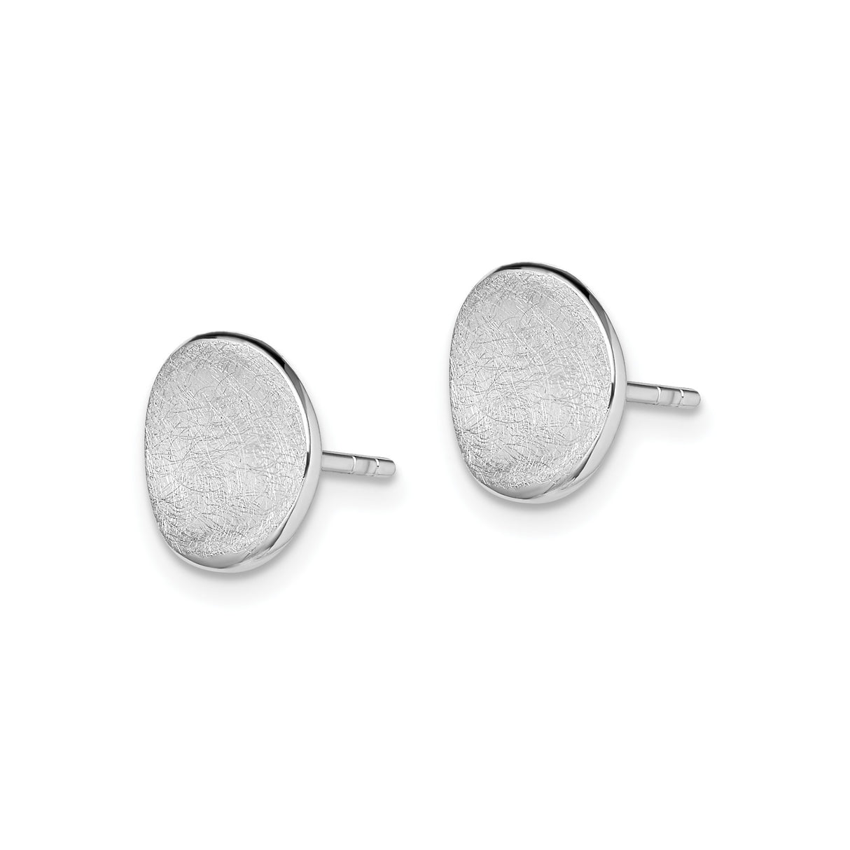Sterling Silver Round Stud Earrings with Textured Brushed Finish, Minimalist Matte Design