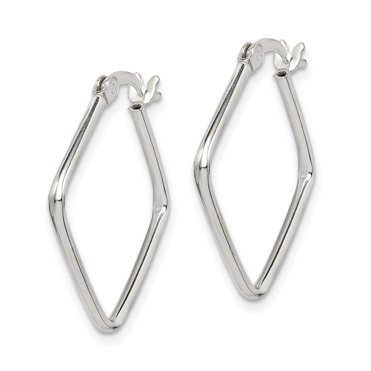 Sterling Silver Square Hoop Earrings, Sleek Geometric Design, Modern Minimalist Style for Women