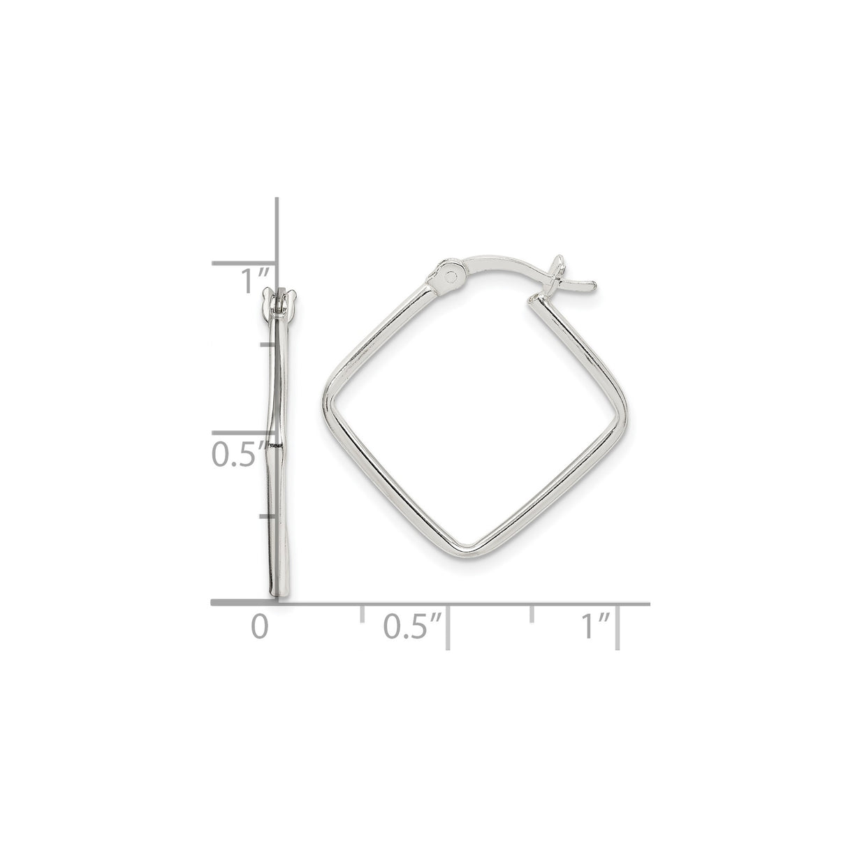 Sterling Silver Square Hoop Earrings, Sleek Geometric Design, Modern Minimalist Style for Women