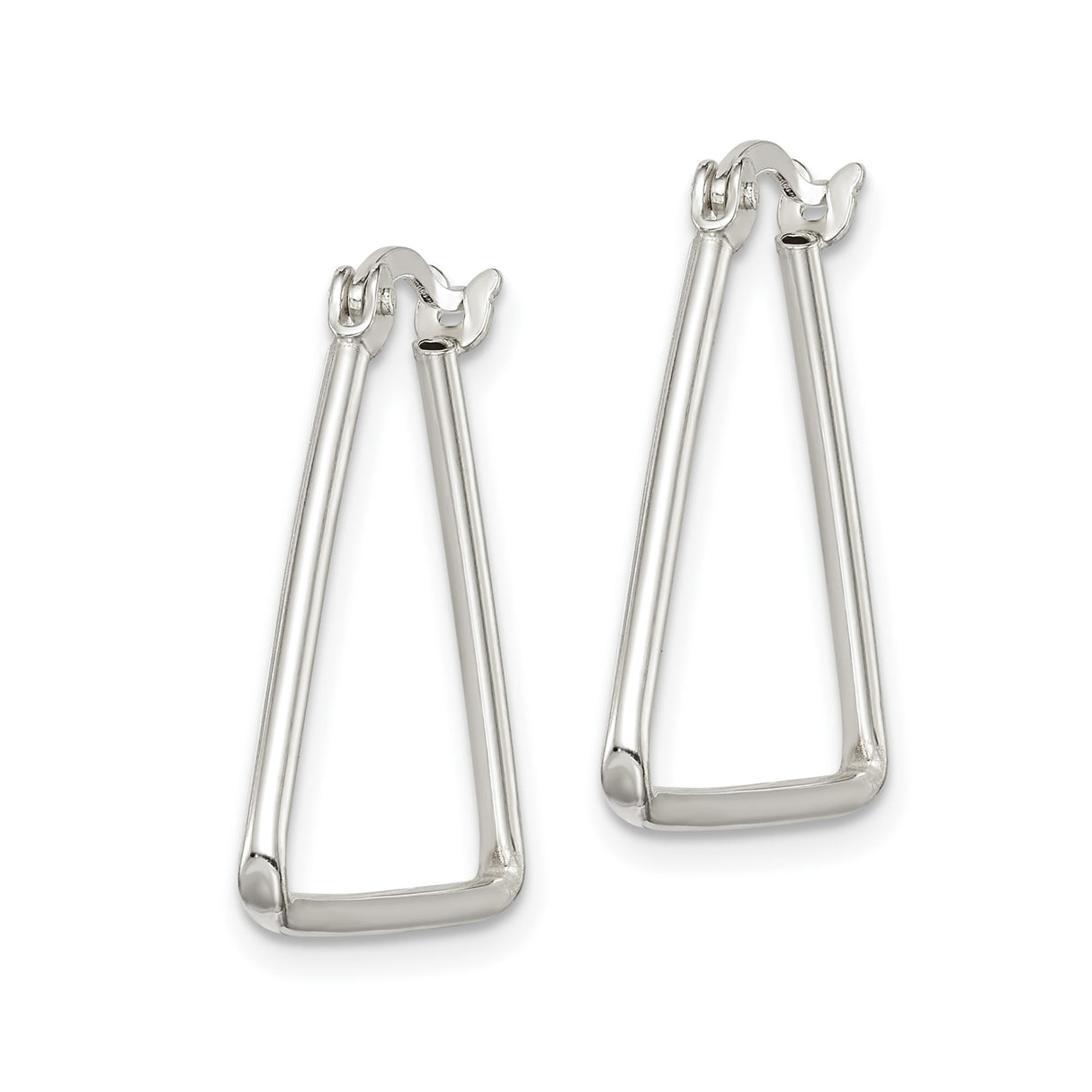 Sterling Silver Triangle Hoop Earrings, Minimalist Geometric Wire Design, Lightweight Modern Style
