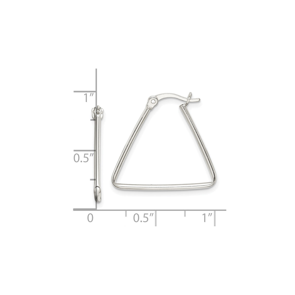 Sterling Silver Triangle Hoop Earrings, Minimalist Geometric Wire Design, Lightweight Modern Style