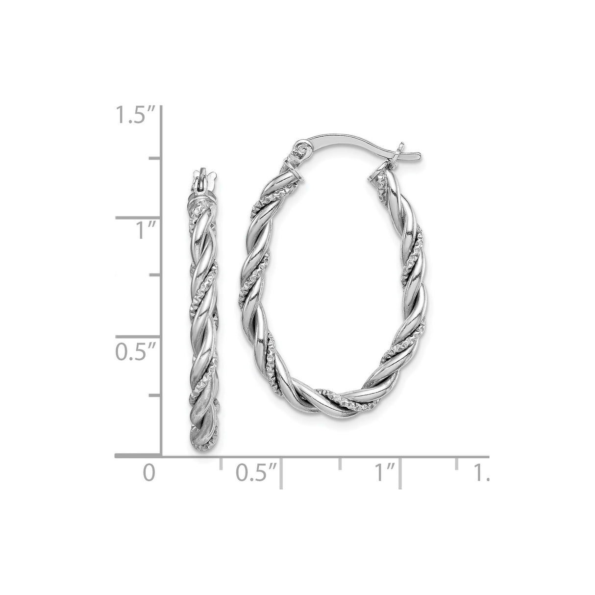 Sterling Silver Twisted Hoop Earrings with Braided Rope Design and Polished Finish