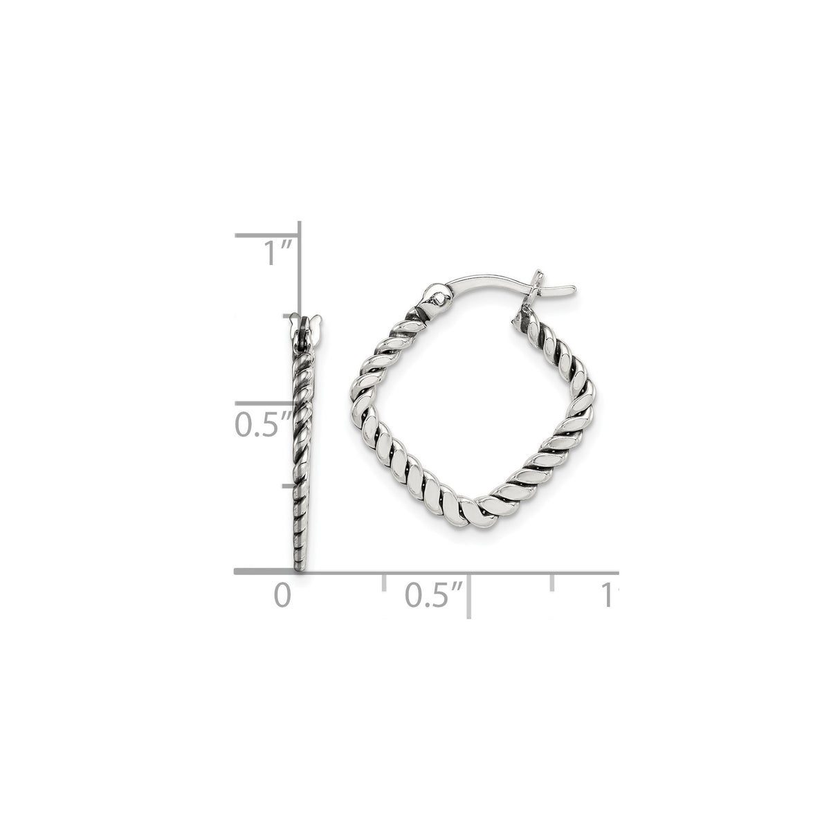 Sterling Silver Twisted Hoop Earrings, Polished Rope Design, Bold Statement Style for Women