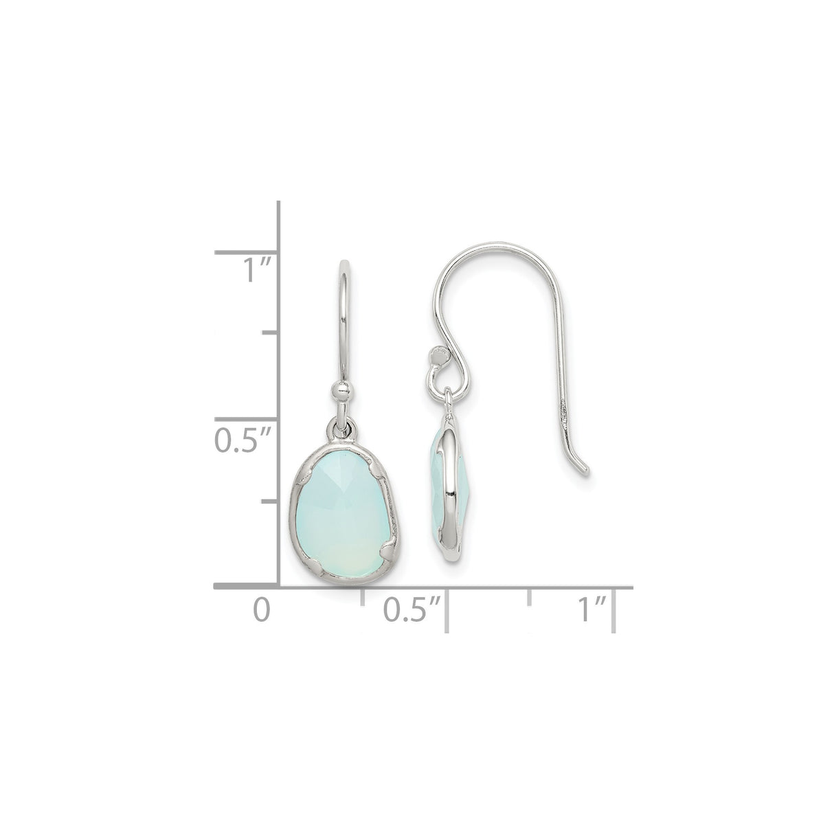 Sterling Silver Drop Earrings with Faceted Aqua Gemstones, Lightweight Minimalist Design