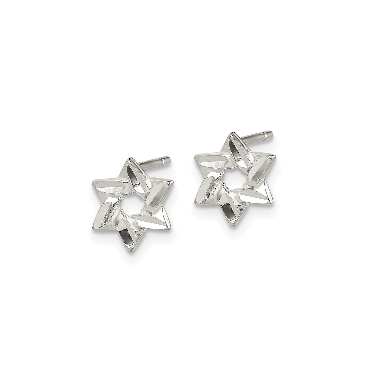 Sterling Silver Star of David Stud Earrings, Openwork Jewish Symbol Design for Women