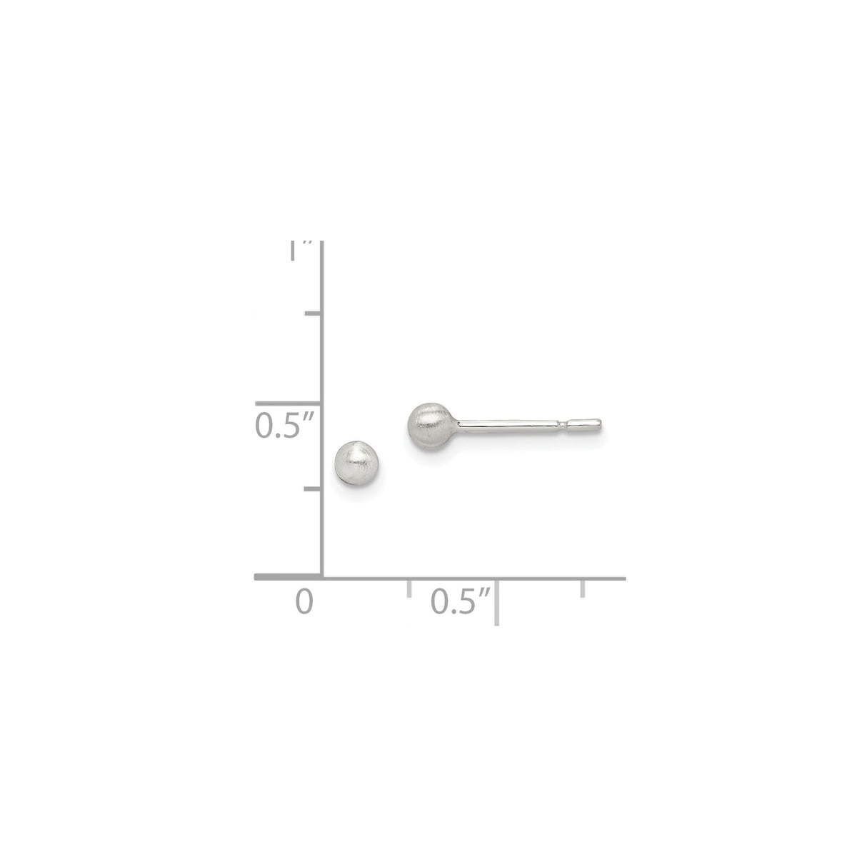 Sterling Silver Ball Stud Earrings, Polished Minimalist Round Design for Women