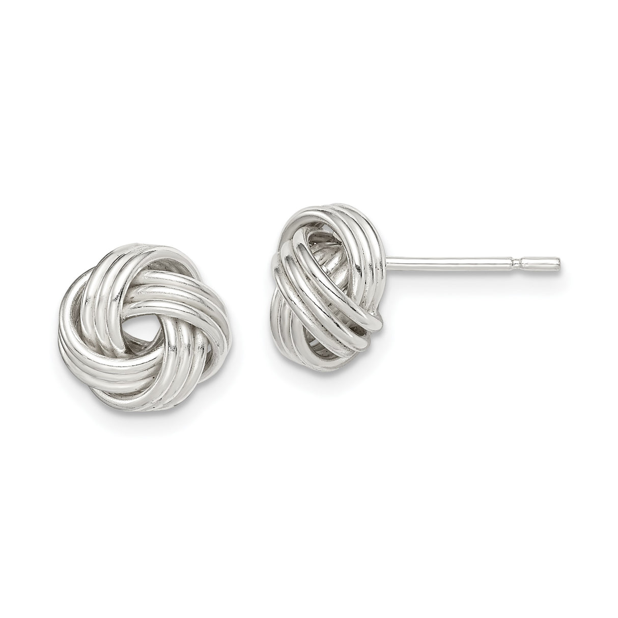 Sterling Silver Love Knot Stud Earrings, Interwoven Knot Design, Symbol of Unity and Eternal Love