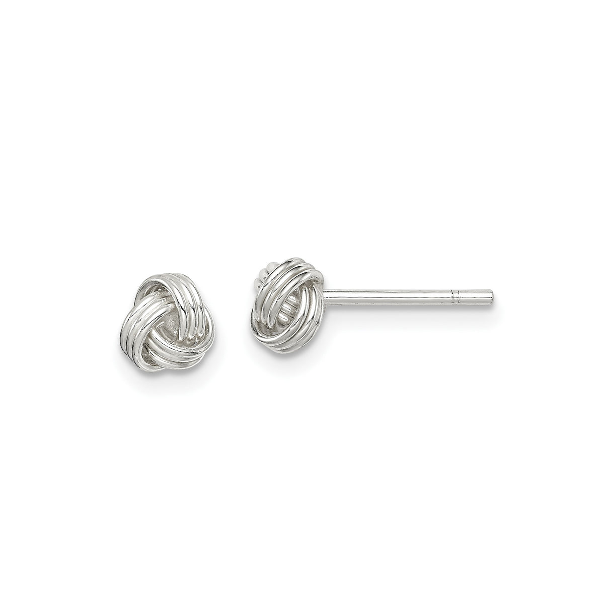 Sterling Silver Love Knot Stud Earrings, Intertwined Knot Design, Symbol of Unity and Eternal Love