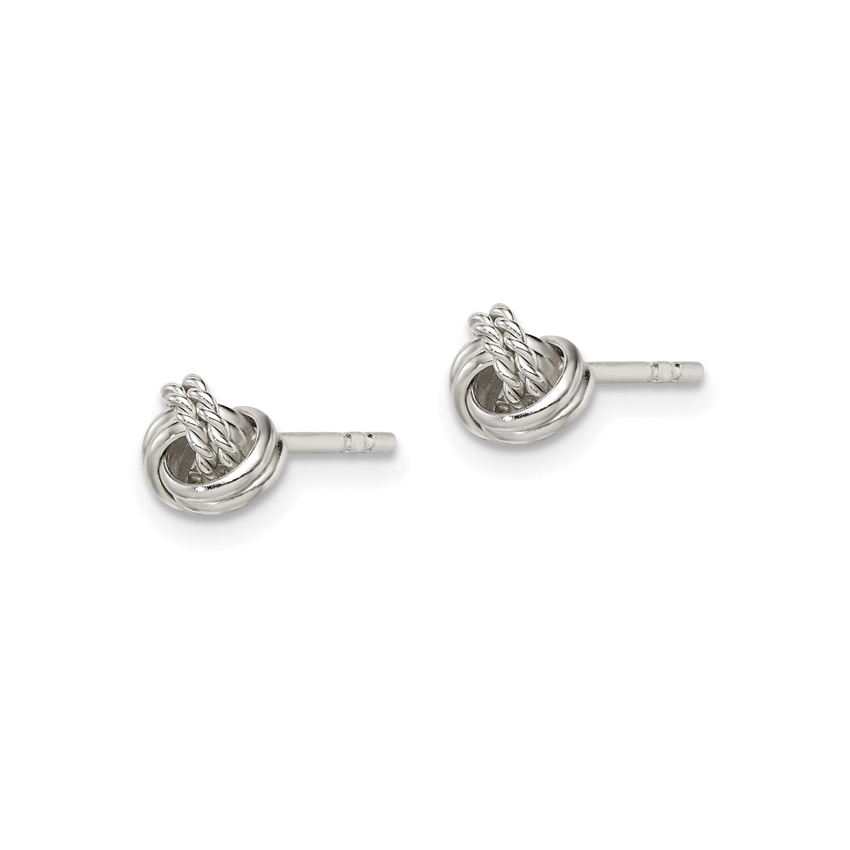 Sterling Silver Love Knot Stud Earrings with Twisted Metal Strands, Symbol of Unity