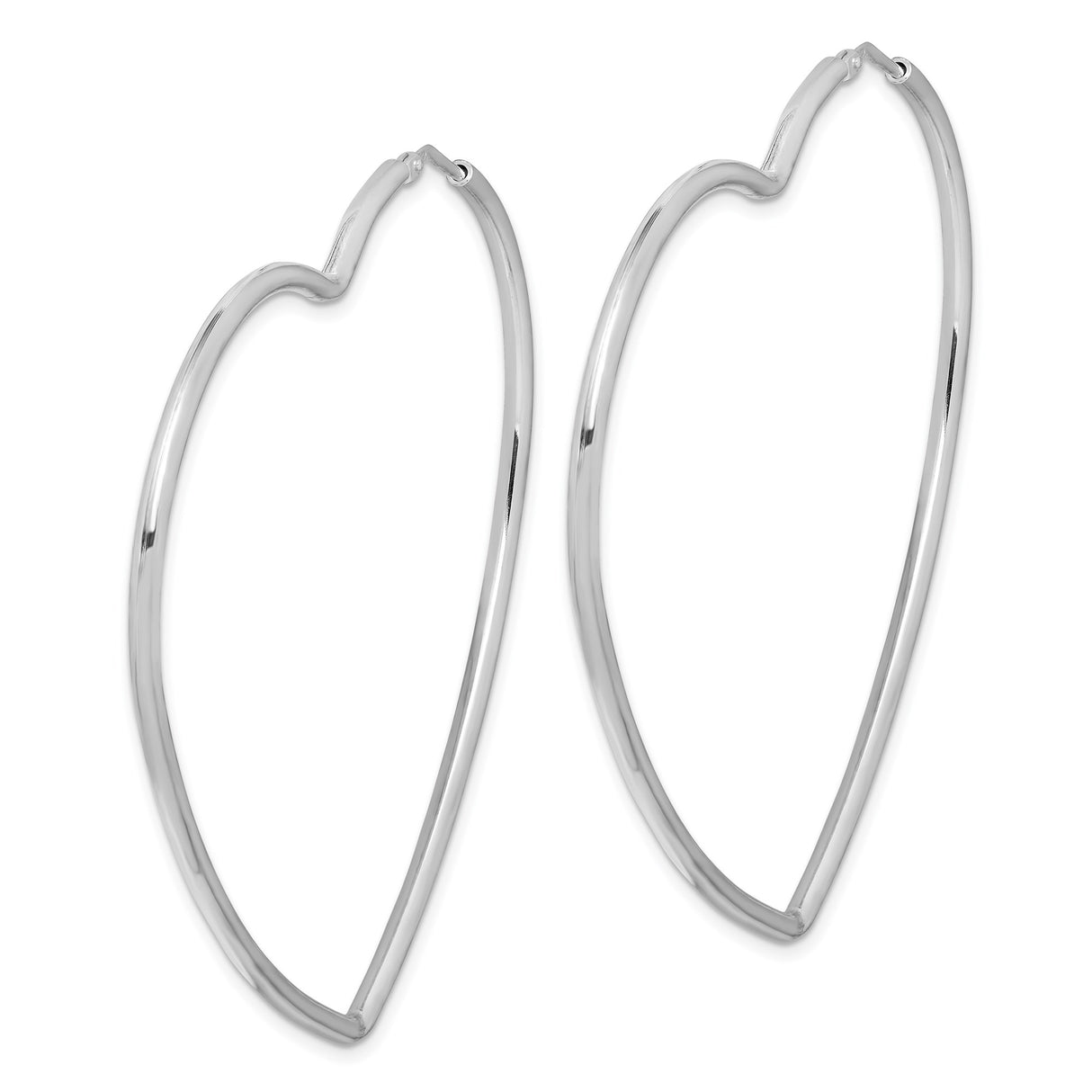 Sterling Silver Heart Shaped Hoop Earrings with Sleek Minimalist Design for Women