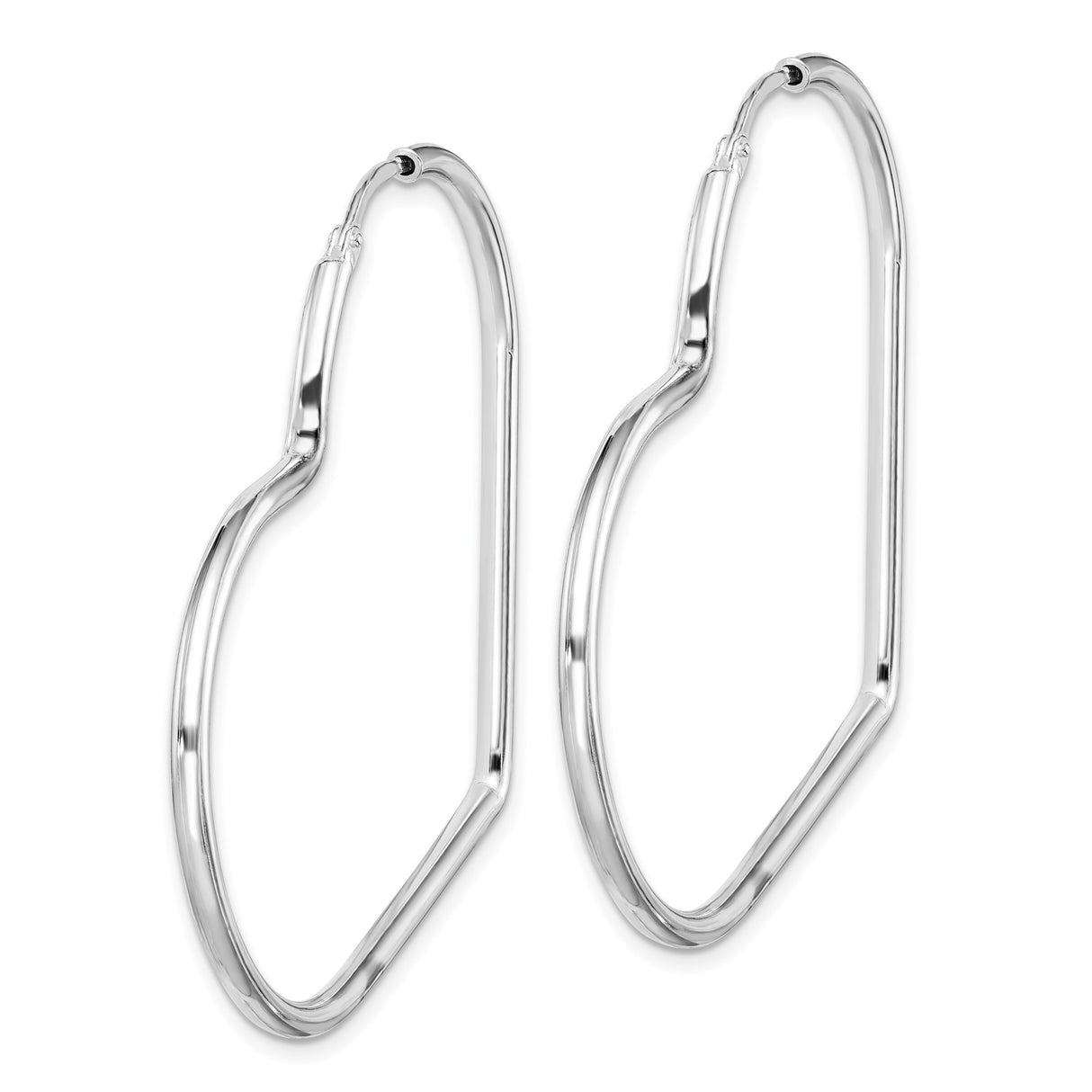 Sterling Silver Heart Hoop Earrings, Lightweight Open Heart Design for Women