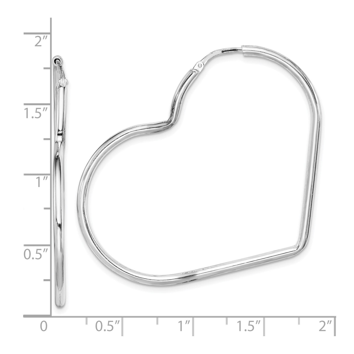 Sterling Silver Heart Hoop Earrings, Lightweight Open Heart Design for Women