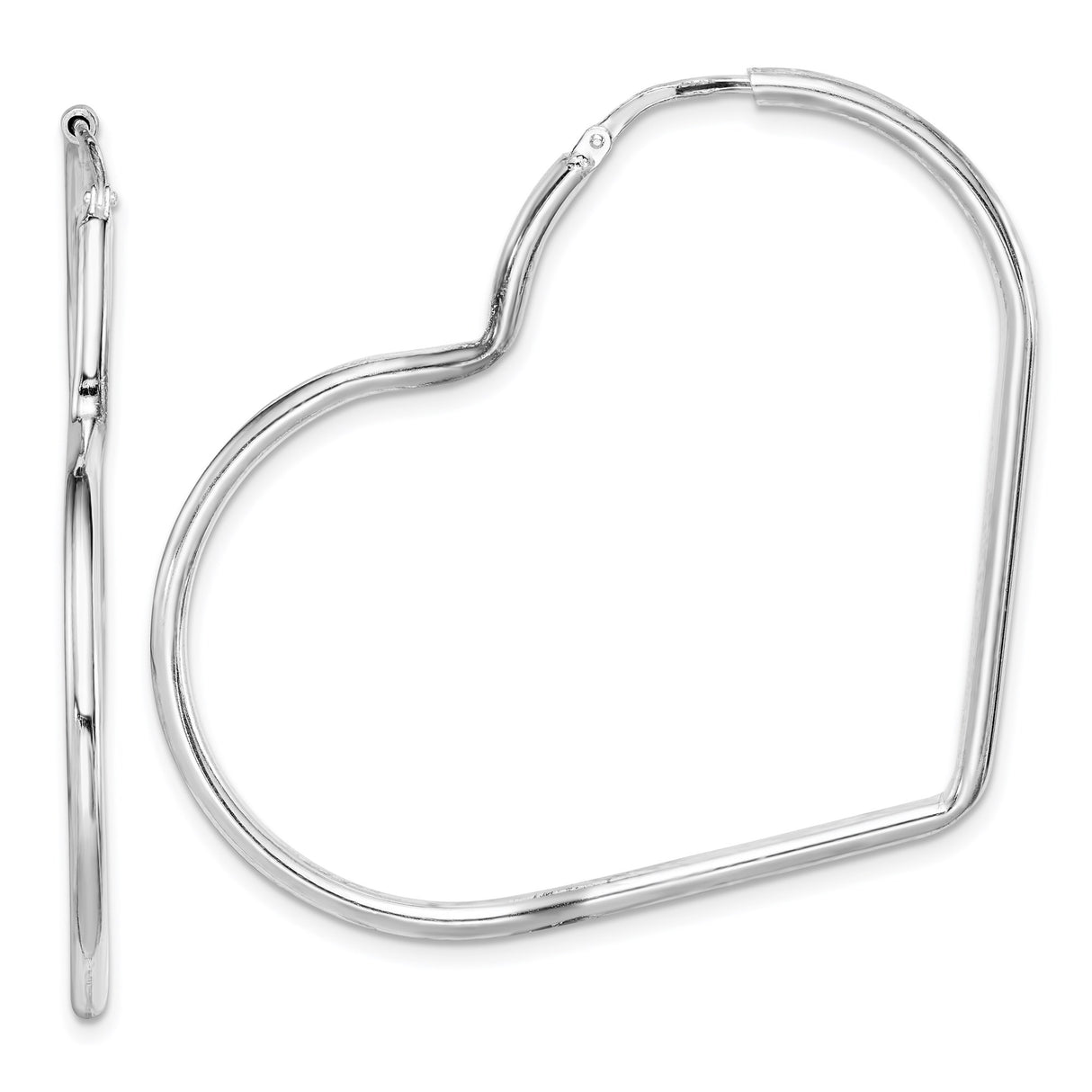 Sterling Silver Heart Hoop Earrings, Lightweight Open Heart Design for Women
