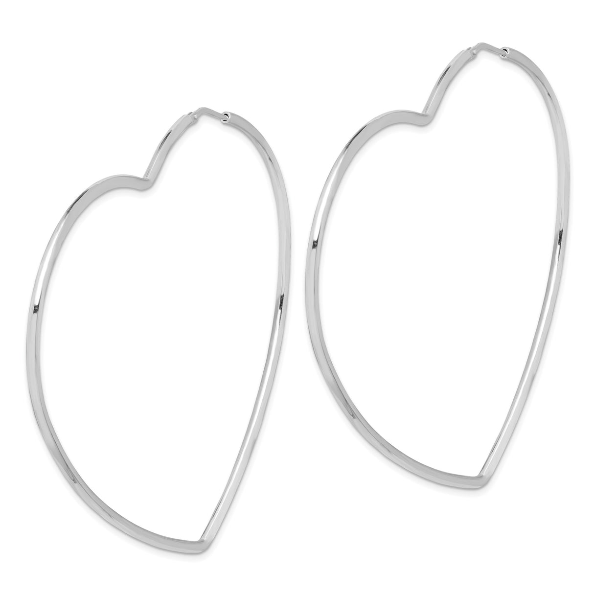 Sterling Silver Heart Shaped Hoop Earrings, Lightweight Open Heart Design for Women