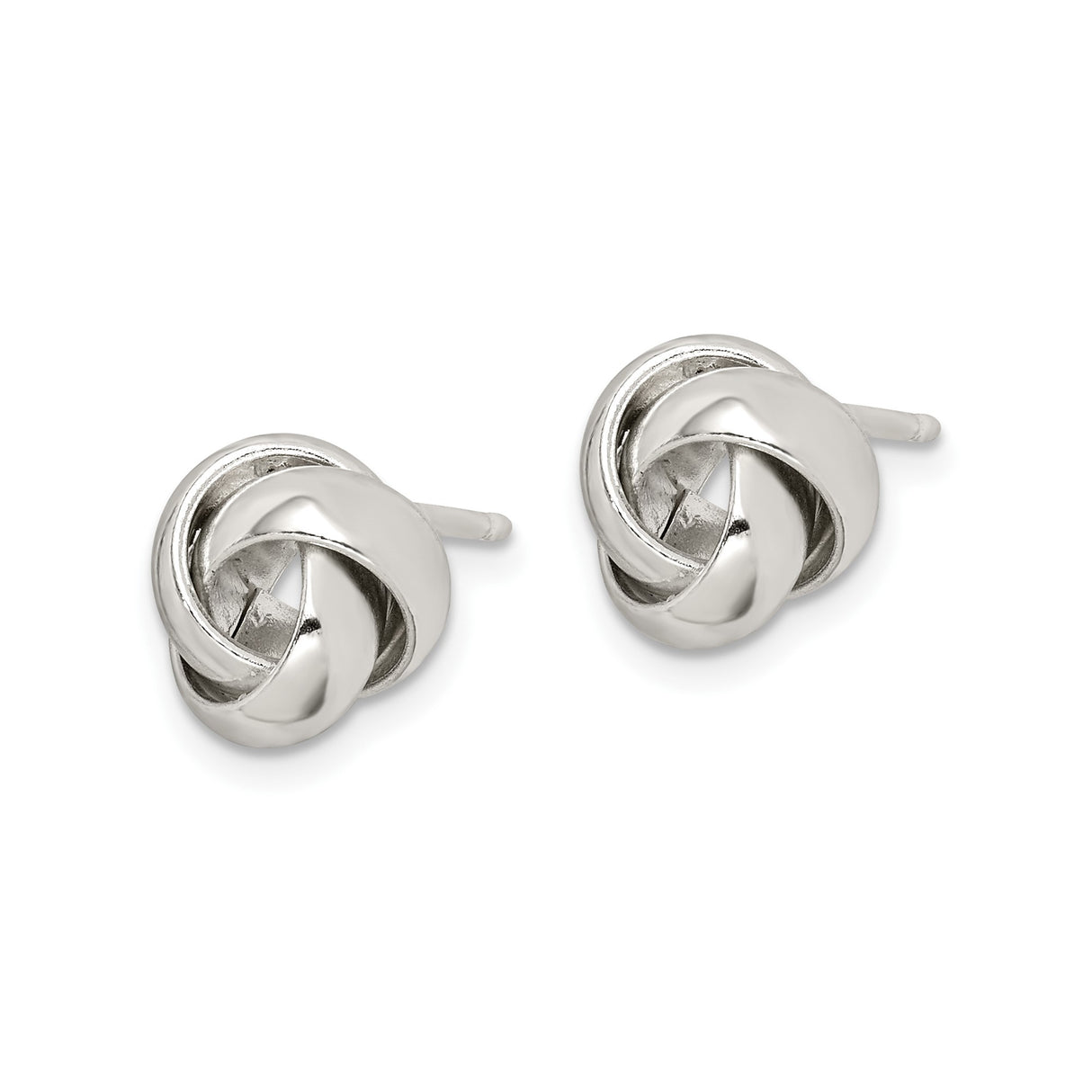 Sterling Silver Love Knot Stud Earrings with Twisted Design Symbolizing Eternal Love