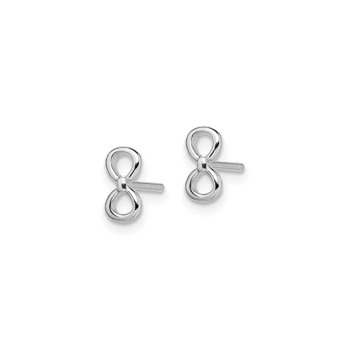 Sterling Silver Infinity Stud Earrings with Open Loop Design, Minimalist Symbol of Eternity