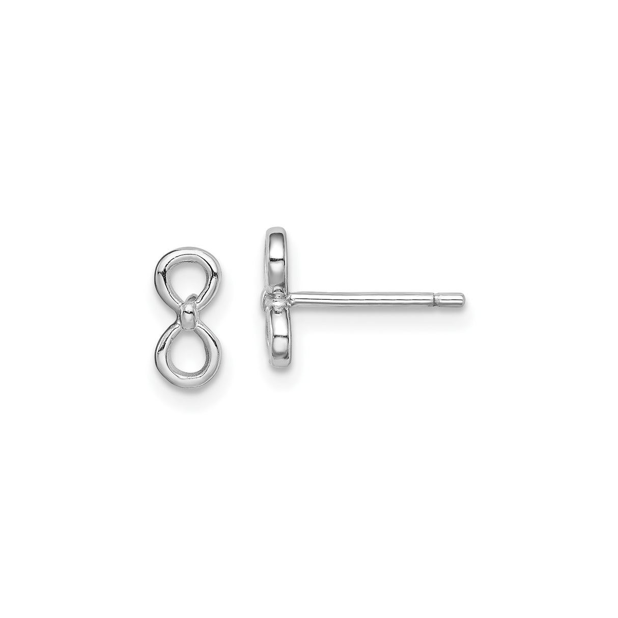 Sterling Silver Infinity Stud Earrings with Open Loop Design, Minimalist Symbol of Eternity