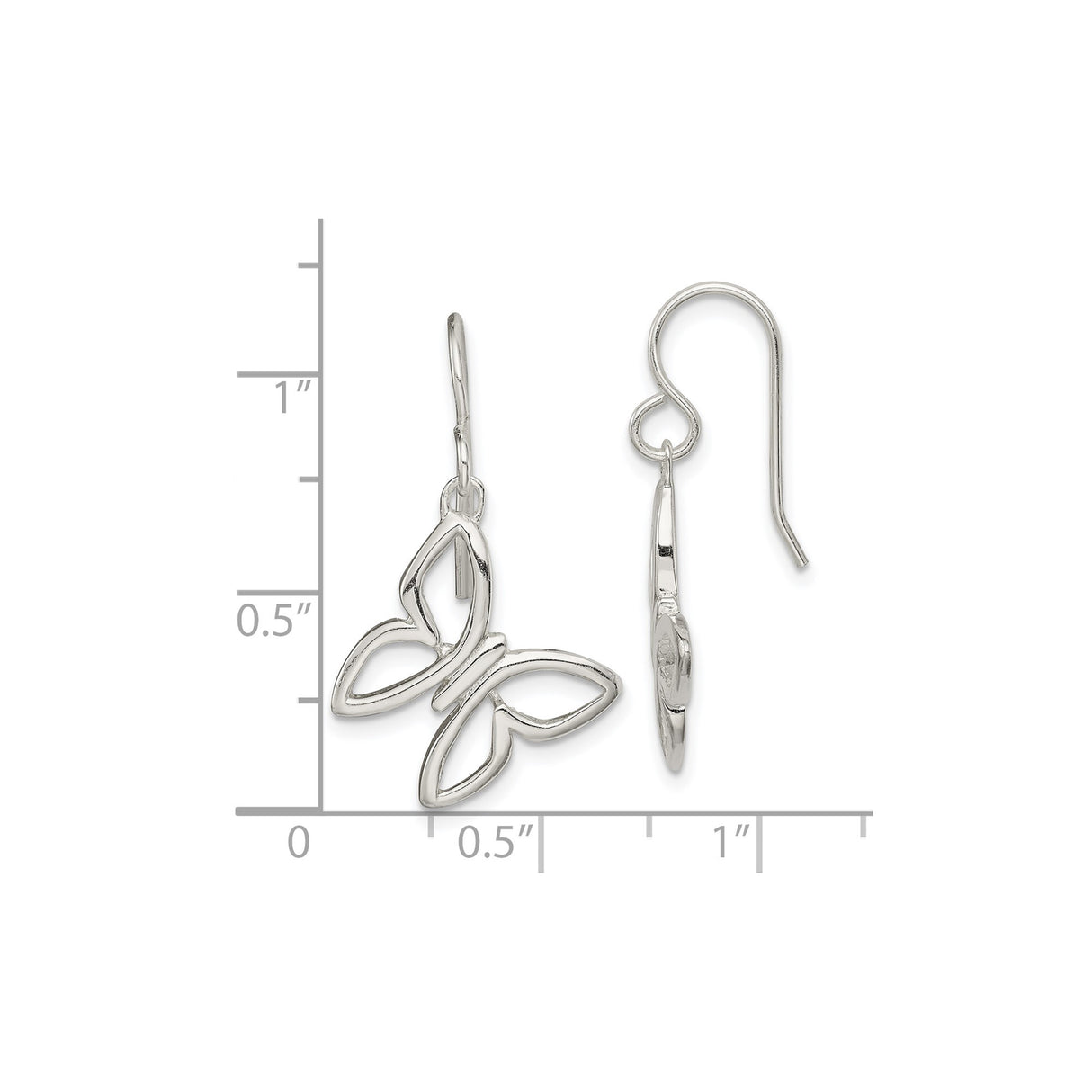 Sterling Silver Butterfly Dangle Earrings with Open Wing Design, Nature Inspired Jewelry