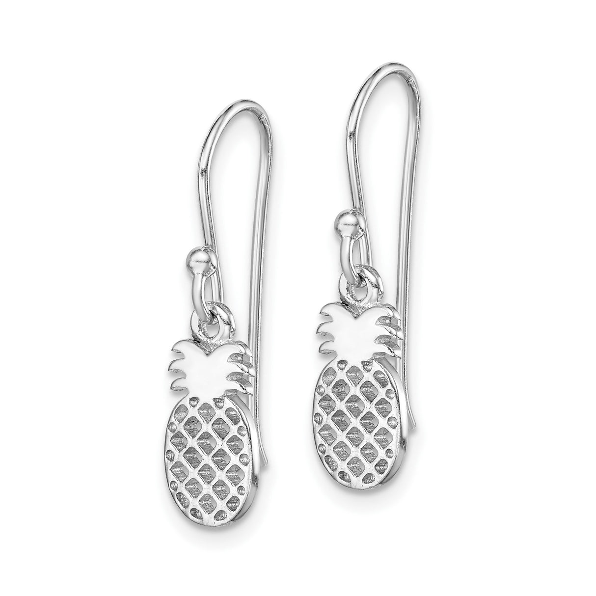 Sterling Silver Pineapple Dangle Earrings, Tropical Fruit Design, Lightweight Summer Jewelry