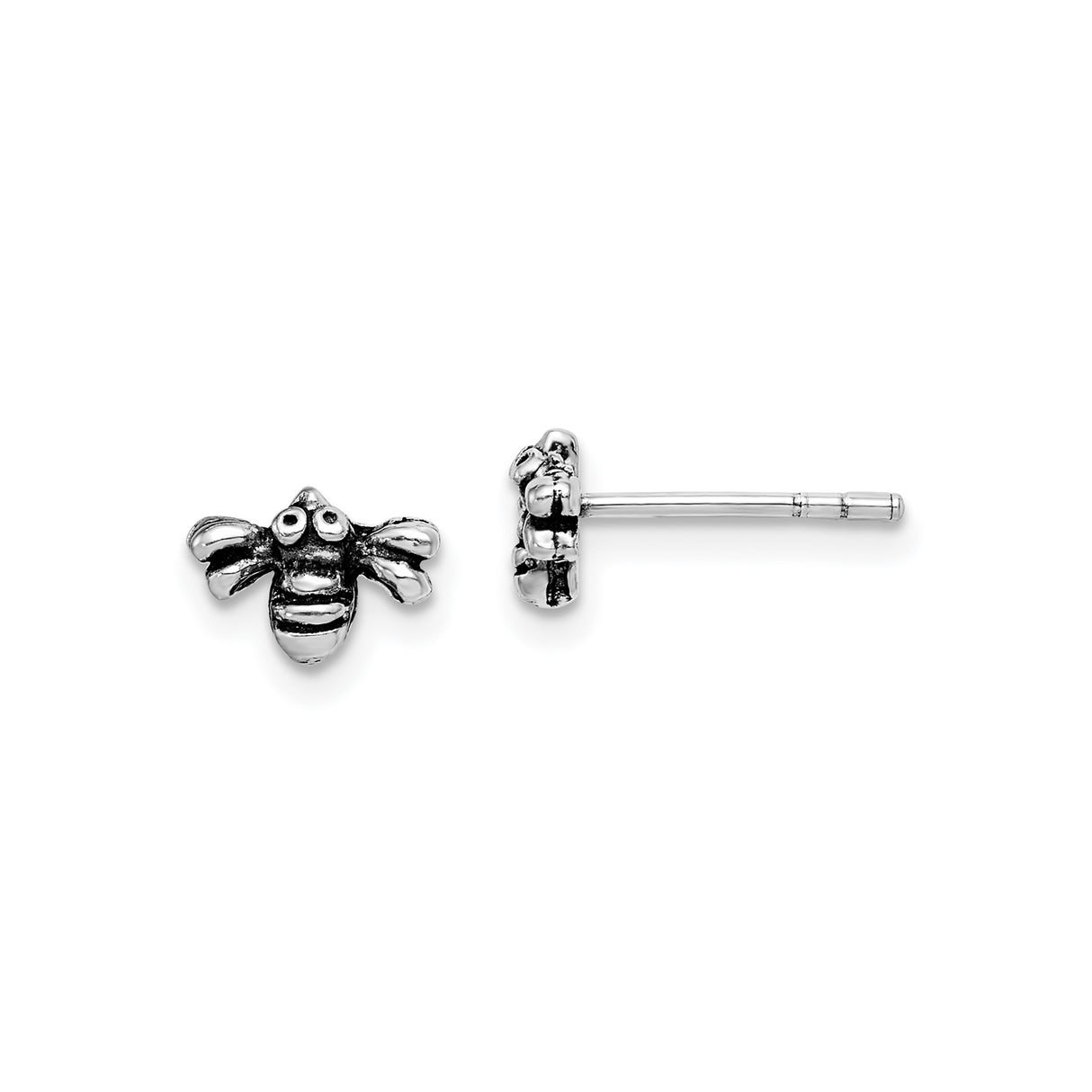 Sterling Silver Bee Stud Earrings with Whimsical Bumblebee Design for Women