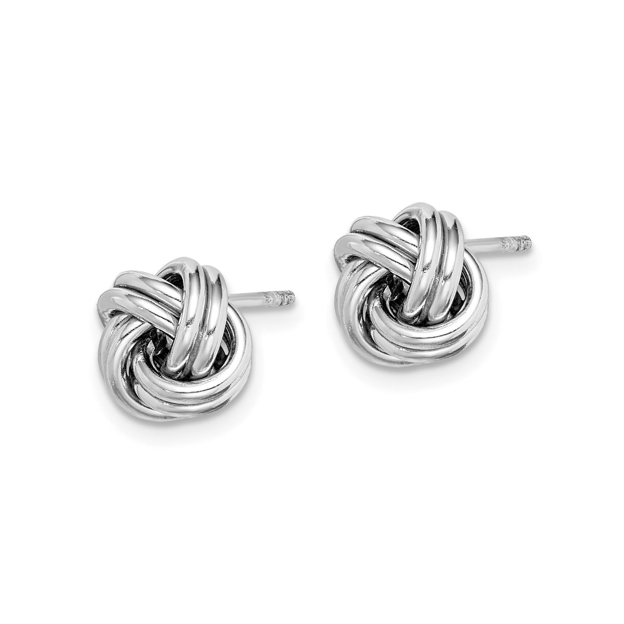 Sterling Silver Love Knot Stud Earrings with Intertwined Rope Design for Women