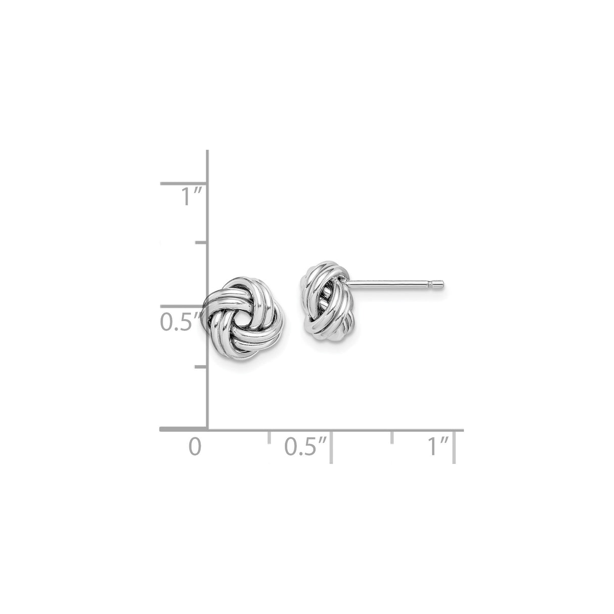 Sterling Silver Love Knot Stud Earrings with Intertwined Rope Design for Women