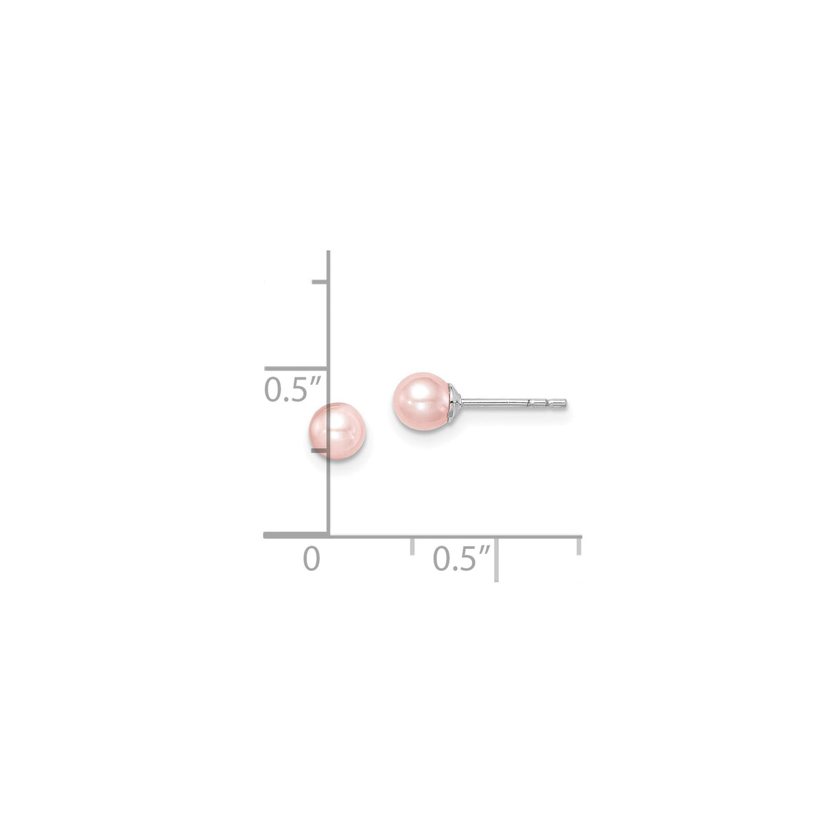 Sterling Silver Stud Earrings with Pink Freshwater Pearls, Classic Round Design for Women