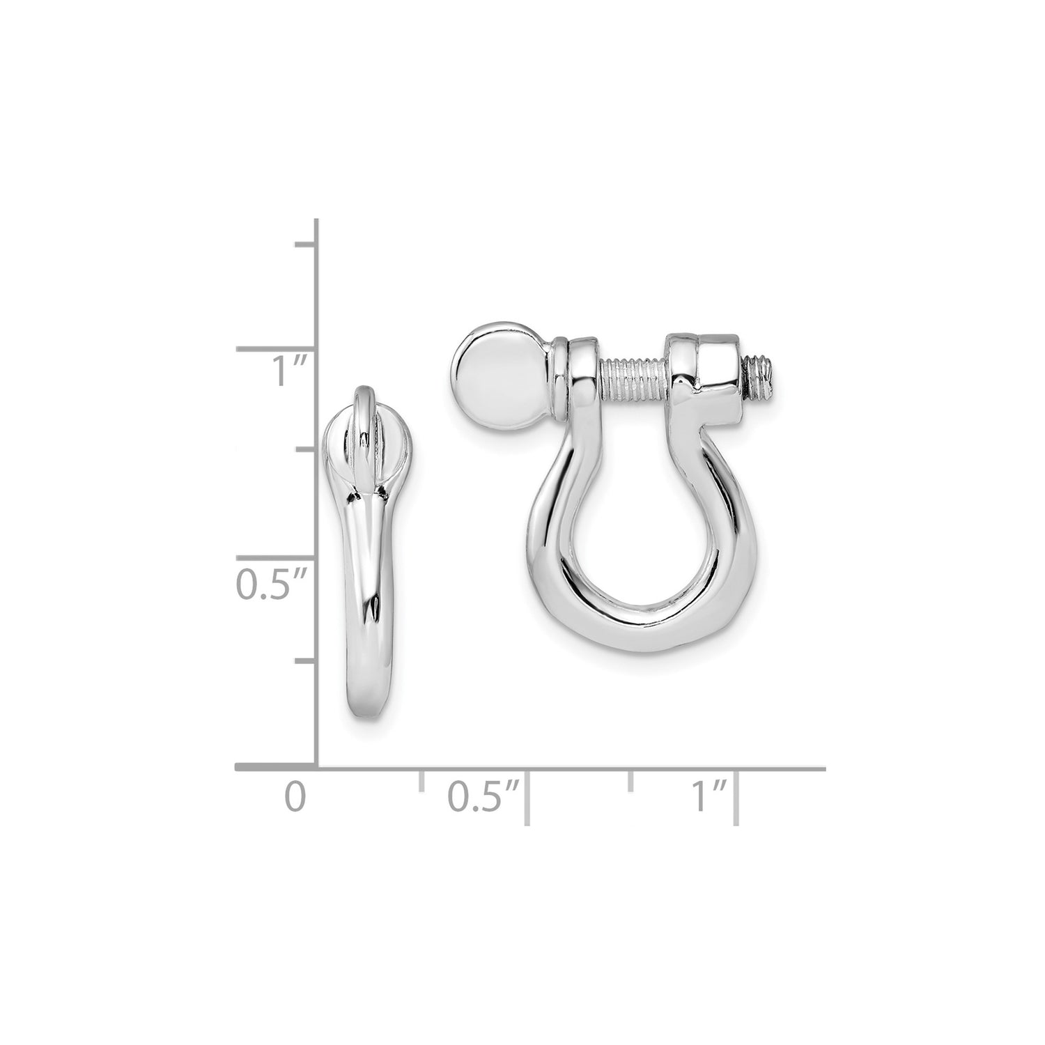 Sterling Silver U-Bolt Screw Pendant, Industrial Shackle Design, Rugged Minimalist Style for Men