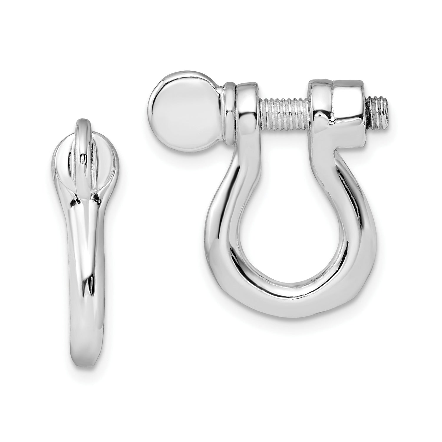 Sterling Silver U-Bolt Screw Pendant, Industrial Shackle Design, Rugged Minimalist Style for Men