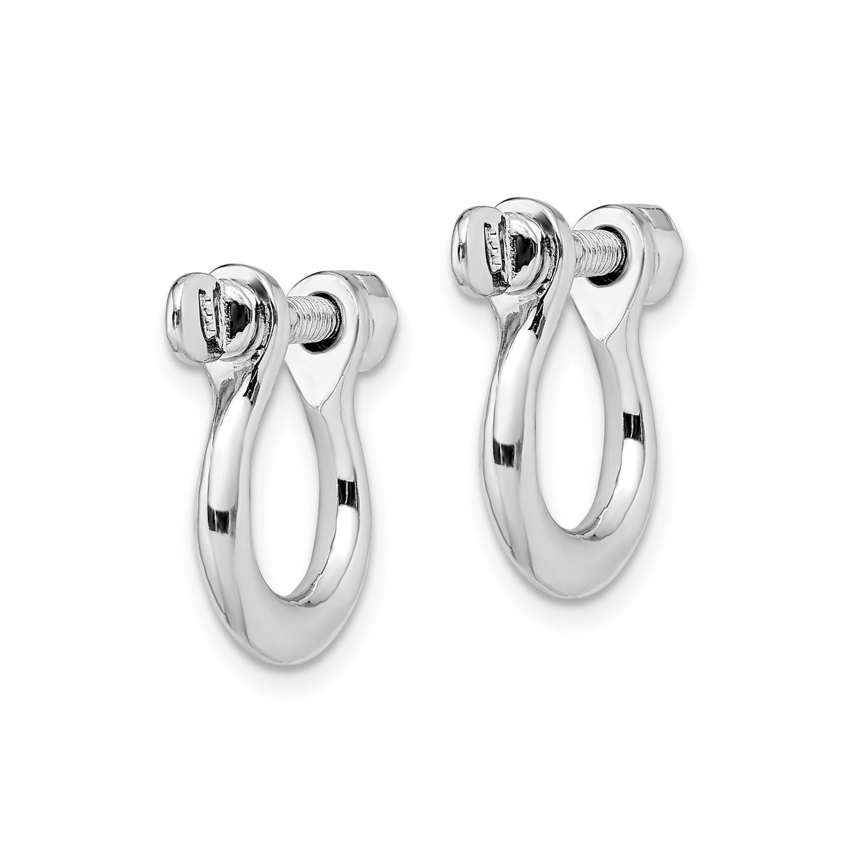 Sterling Silver Shackle Pendant with Threaded Clasp, Nautical and Industrial Style