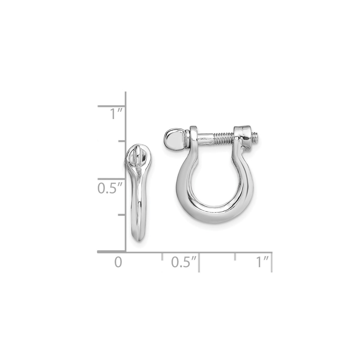 Sterling Silver Shackle Pendant with Threaded Clasp, Nautical and Industrial Style