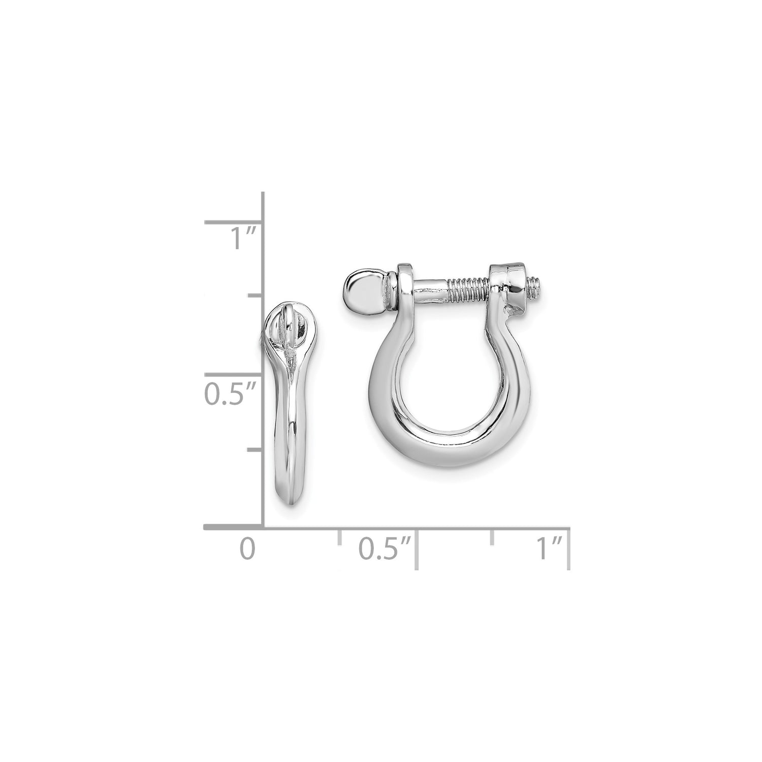 Sterling Silver Shackle Pendant with Threaded Clasp, Nautical and Industrial Style