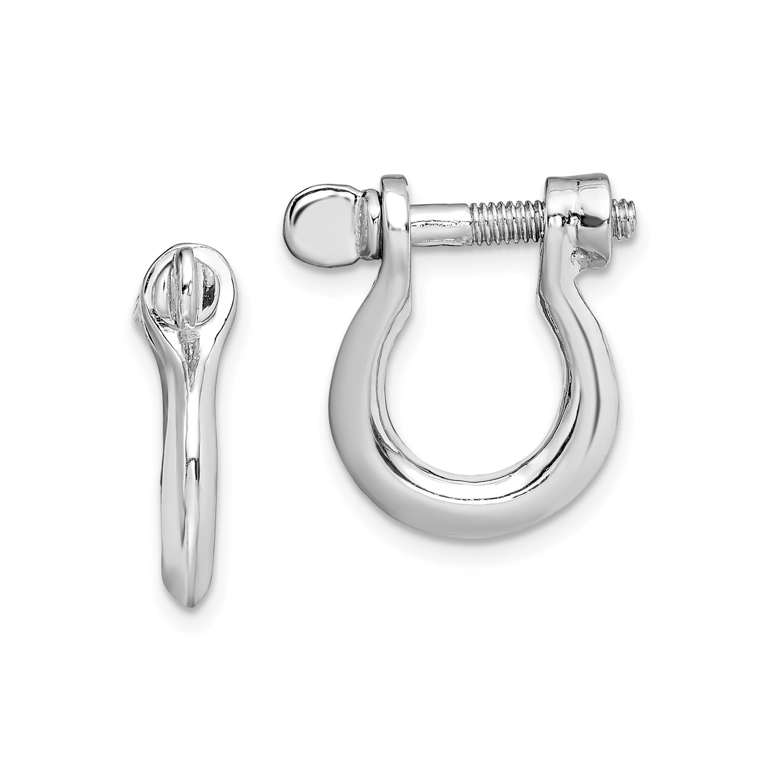 Sterling Silver Shackle Pendant with Threaded Clasp, Nautical and Industrial Style