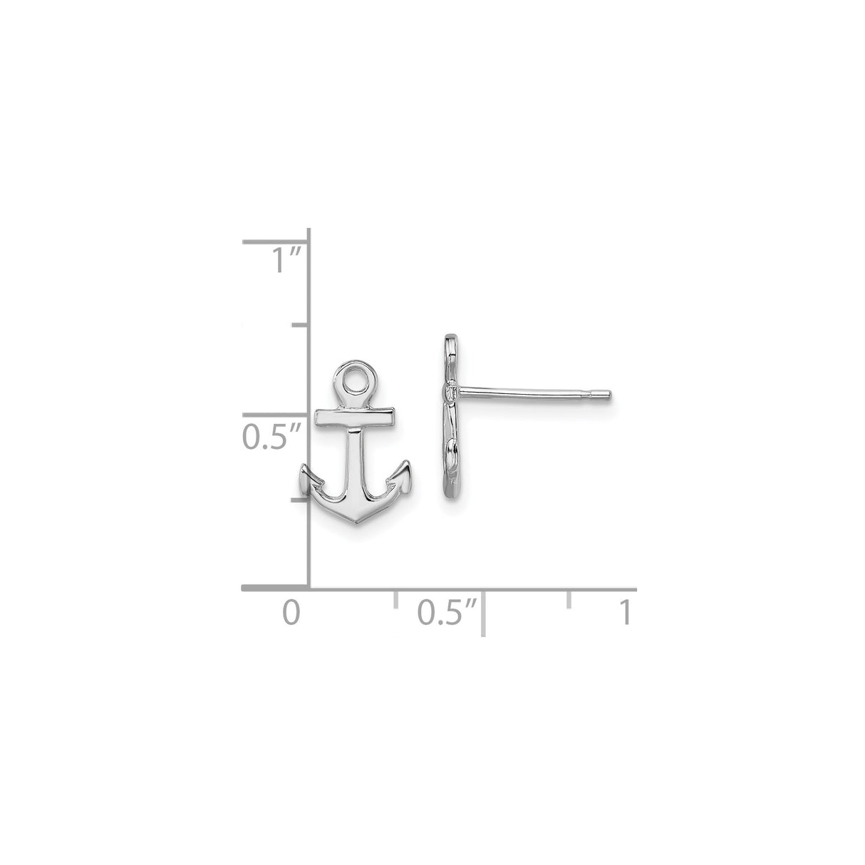 Sterling Silver Anchor Stud Earrings, Nautical Maritime Style Symbol of Strength and Hope