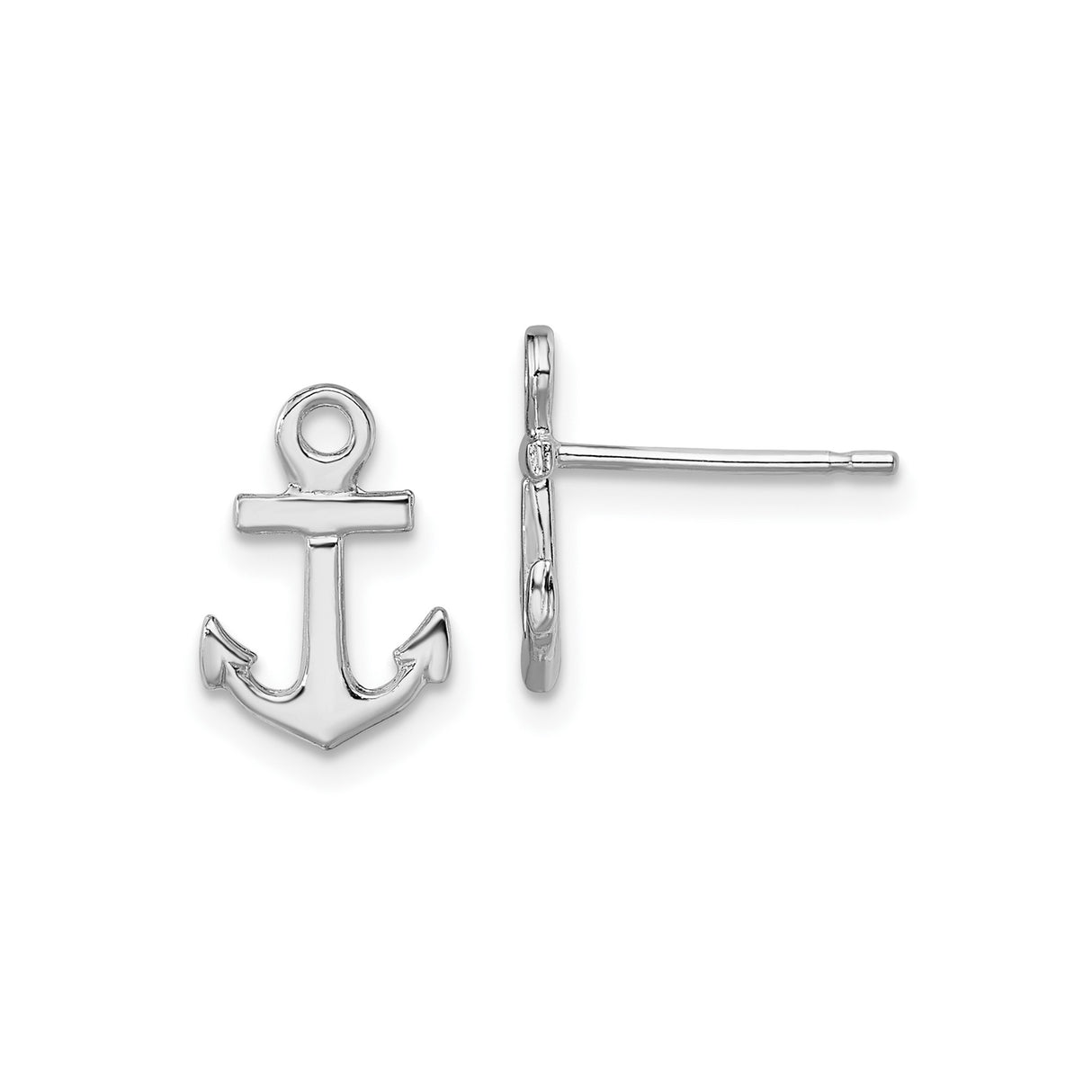 Sterling Silver Anchor Stud Earrings, Nautical Maritime Style Symbol of Strength and Hope