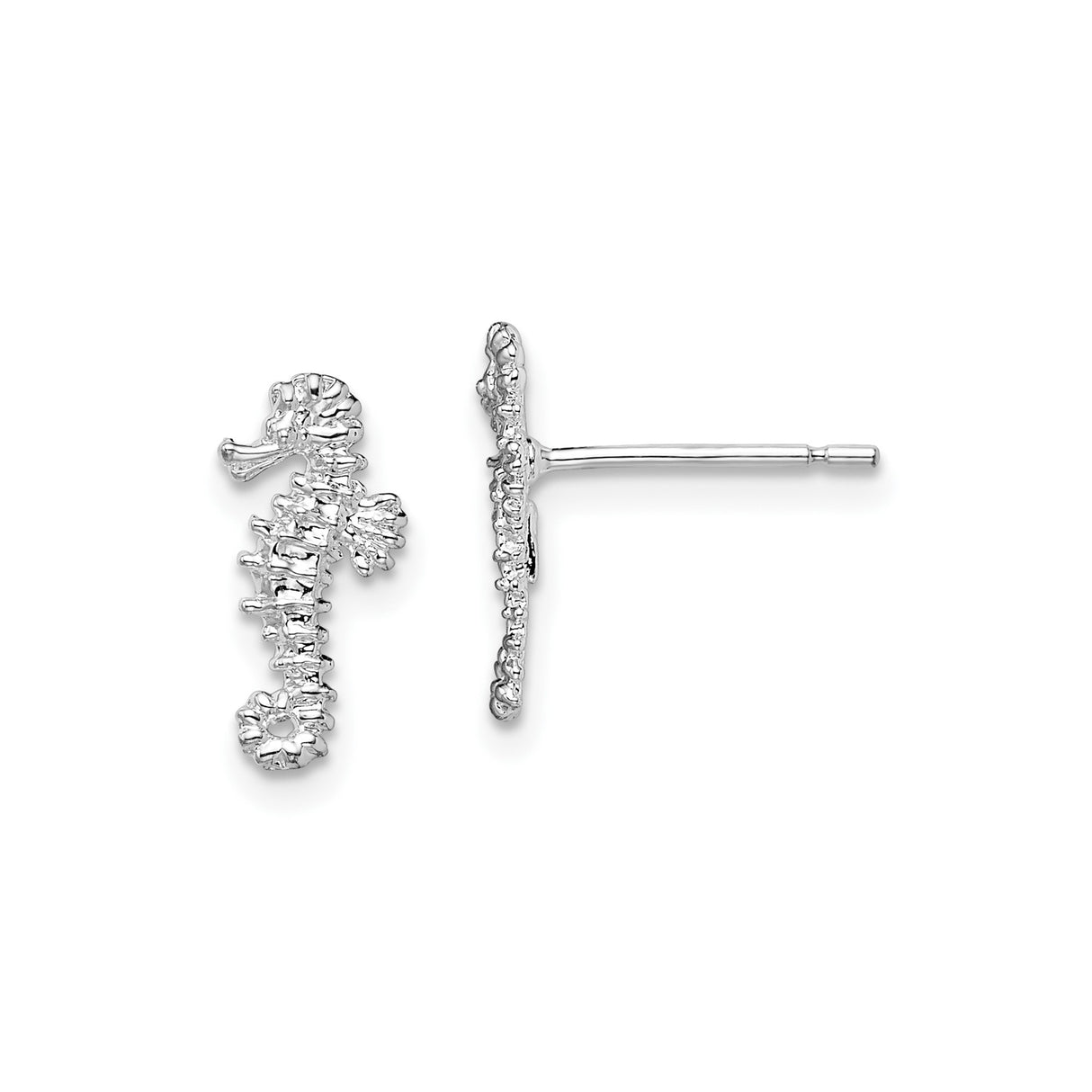 Sterling Silver Seahorse Stud Earrings, Delicate Ocean Theme Marine Life Jewelry for Women