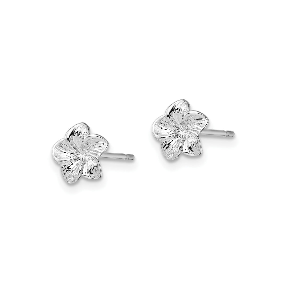 Sterling Silver Flower Stud Earrings with Five-Petal Floral Design for Women