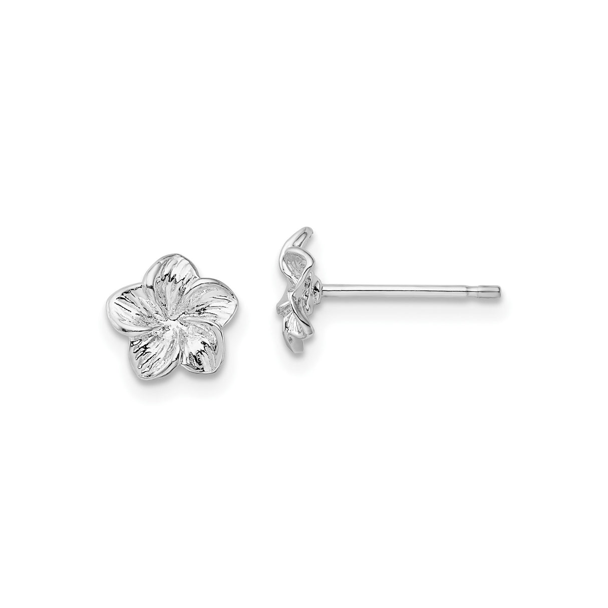 Sterling Silver Flower Stud Earrings with Five-Petal Floral Design for Women