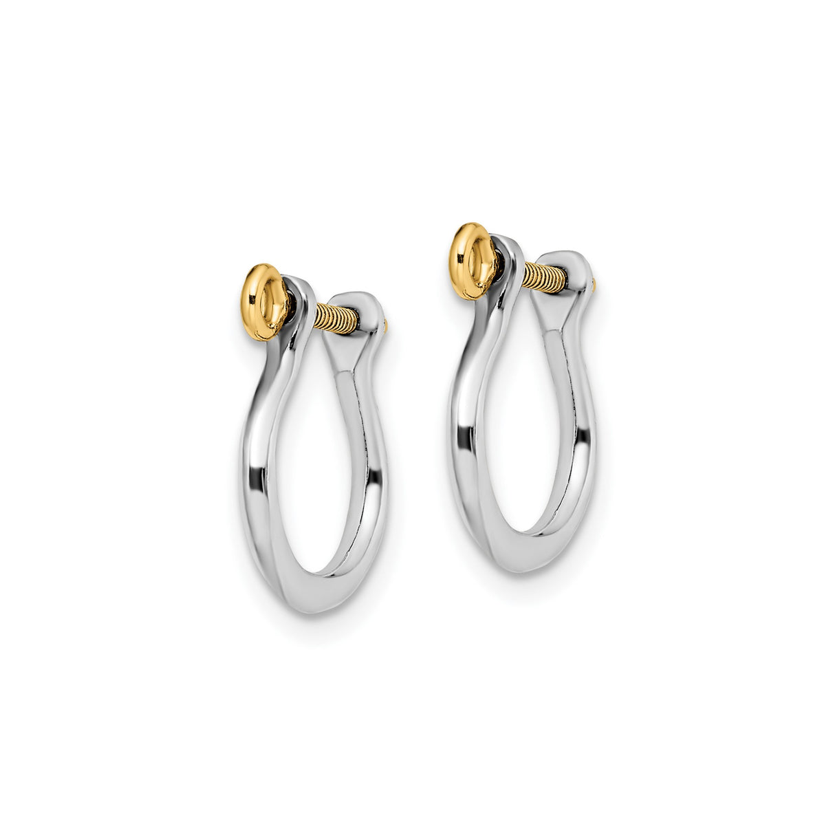 Sterling Silver Pendant, Two Tone Horseshoe Clamp, Nautical Shackle Charm, Unisex Jewelry