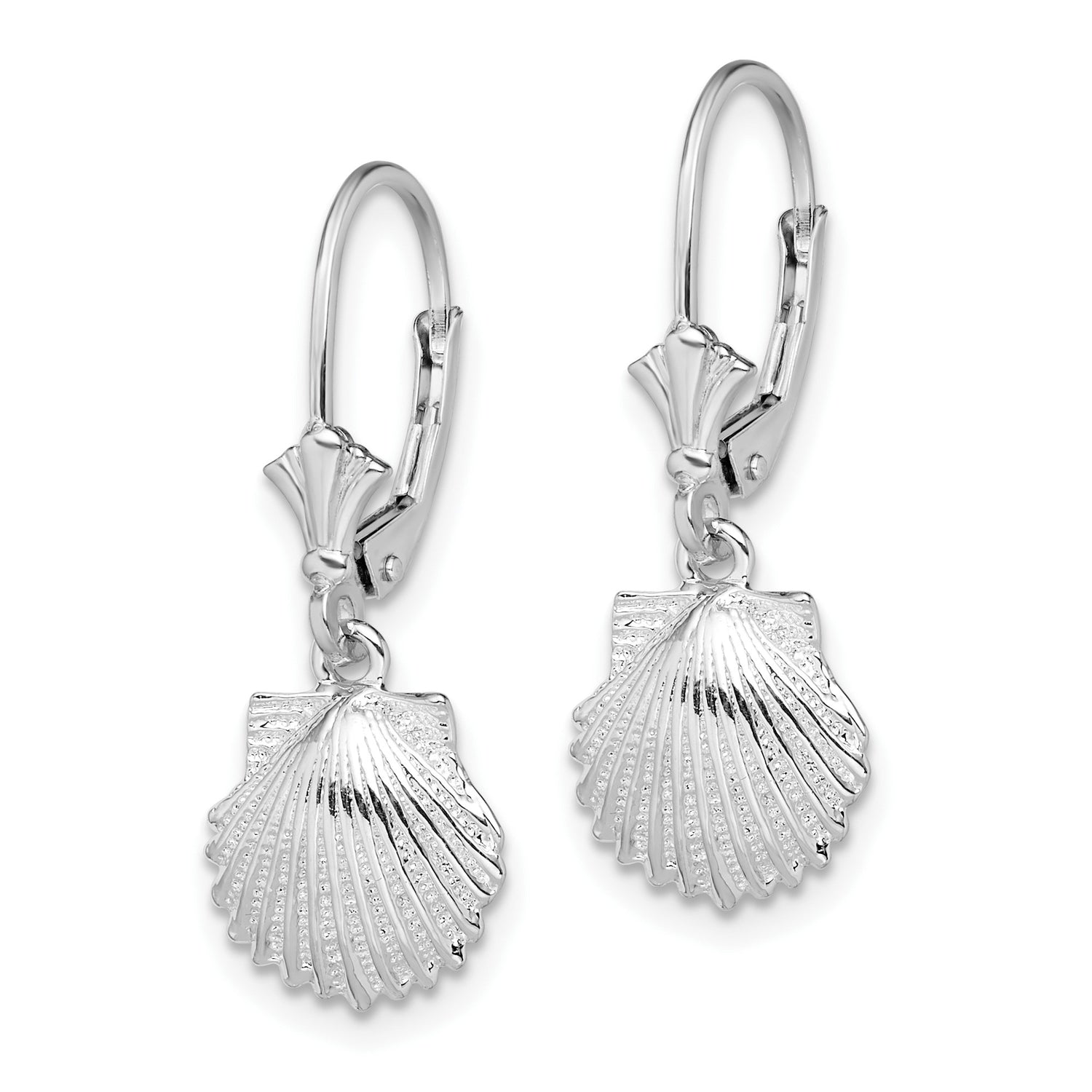 Sterling Silver Scallop Shell Dangle Earrings, Camino de Santiago Symbol, Religious Travel Jewelry