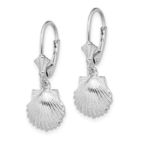 Sterling Silver Scallop Shell Dangle Earrings, Camino de Santiago Symbol, Religious Travel Jewelry