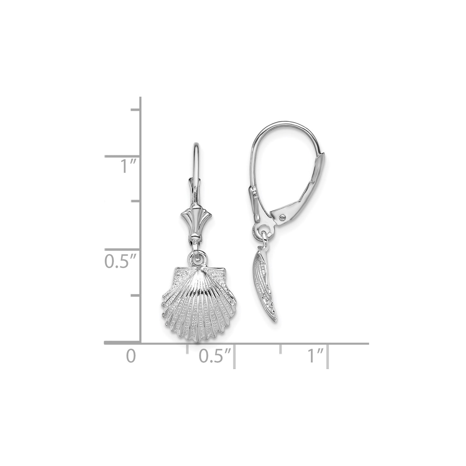 Sterling Silver Scallop Shell Dangle Earrings, Camino de Santiago Symbol, Religious Travel Jewelry