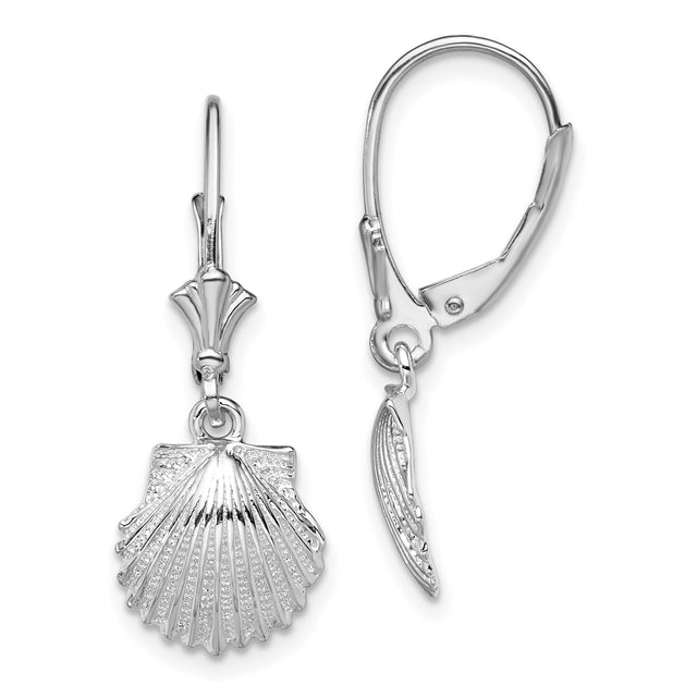 Sterling Silver Scallop Shell Dangle Earrings, Camino de Santiago Symbol, Religious Travel Jewelry
