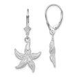 Sterling Silver Starfish Dangle Earrings with Leverback Closures, Ocean-Inspired Design