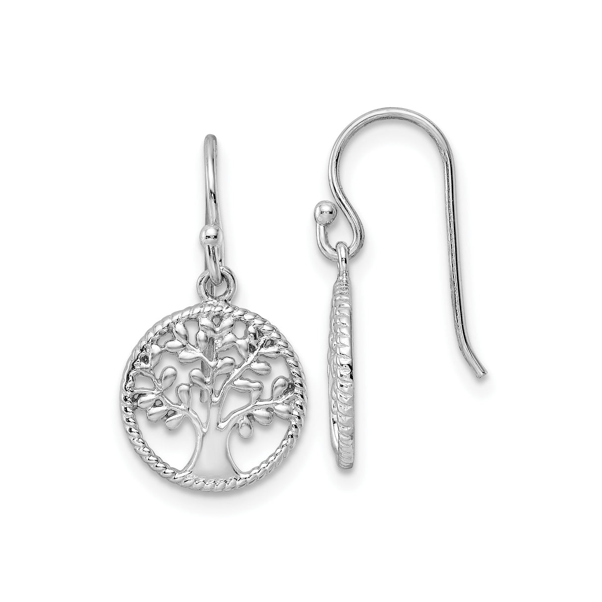 Sterling Silver Dangle Earrings with Tree of Life Design, Boho Spiritual Jewelry for Women