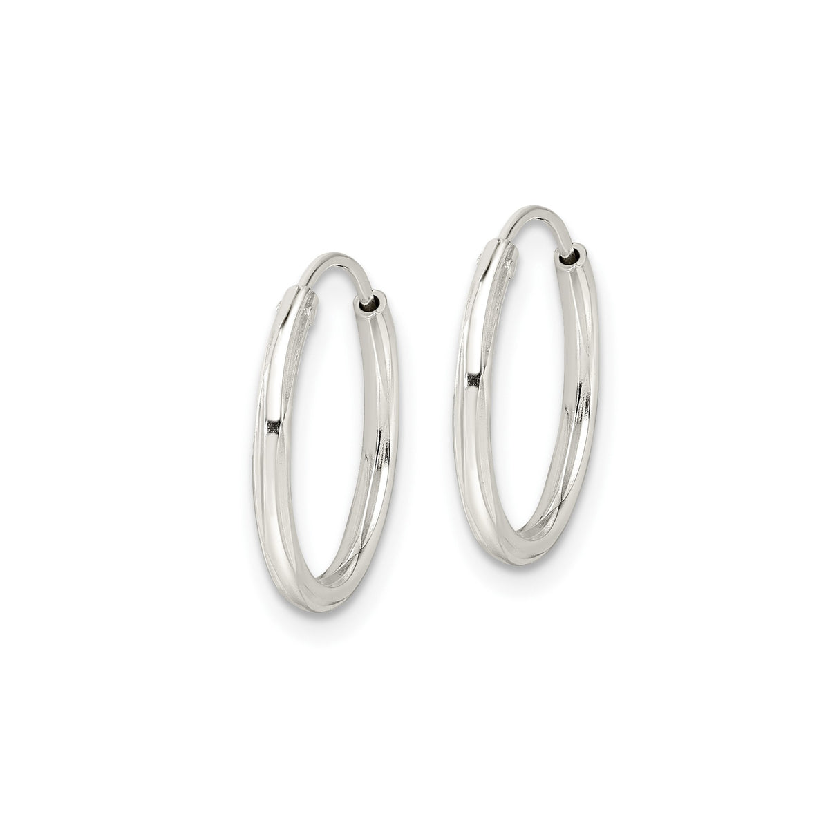 Sterling Silver Hoop Earrings with Snap Closure, Polished Minimalist Round Design for Women