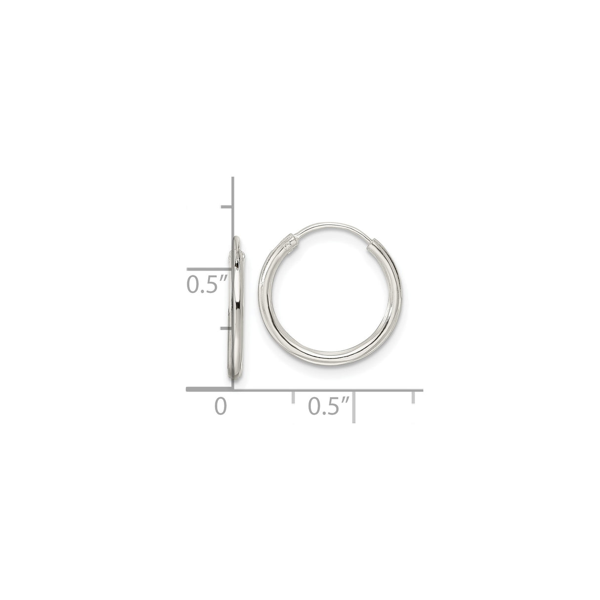 Sterling Silver Hoop Earrings with Snap Closure, Polished Minimalist Round Design for Women