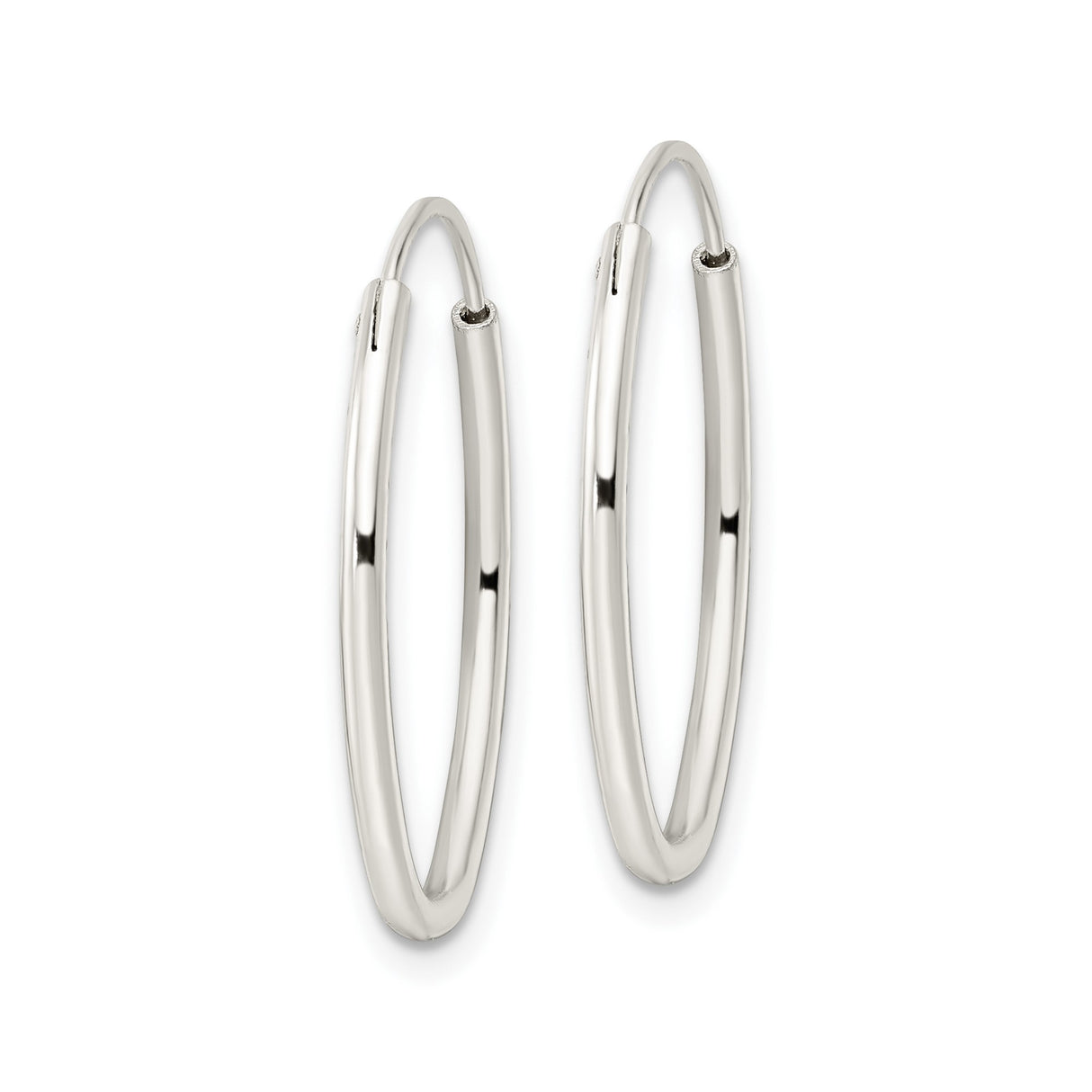 Sterling Silver Oval Hoop Earrings, Polished Minimalist Endless Design for Women